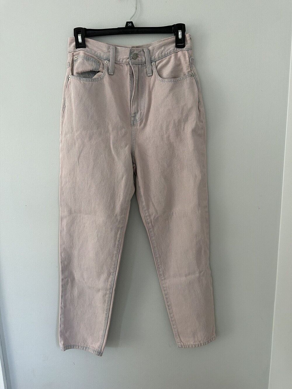 Madewell The Momjean Overdyed Jeans Edition High Rise Denim Lilac Pink 26